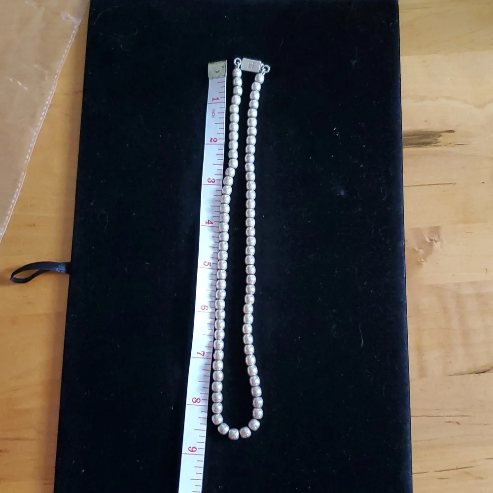 Mexico 925 sterling silver large bead ball necklace , 44.5 grms - Picture 8 of 13